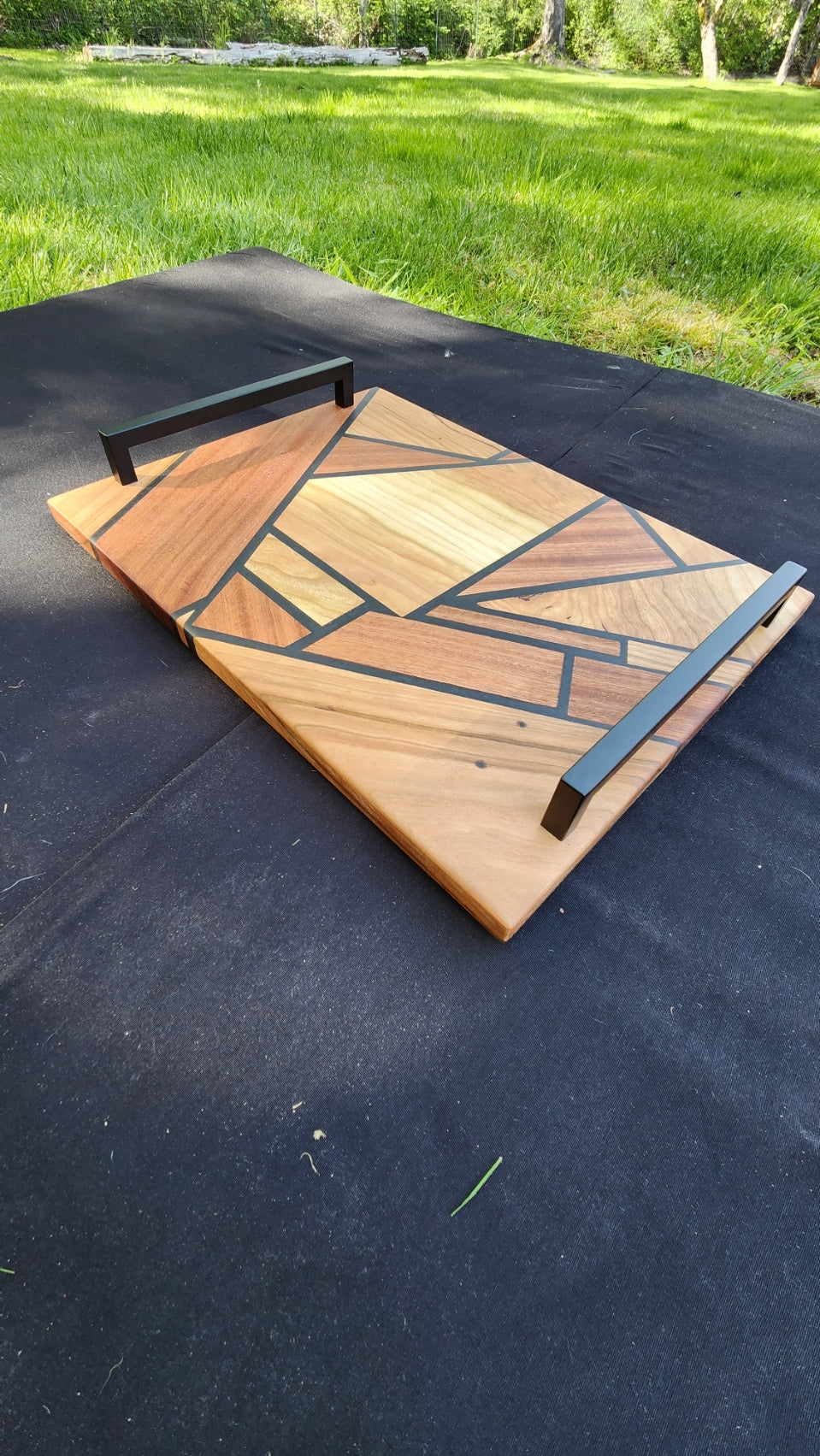 No.16 Cherry/Sapele Abstract Serving Board