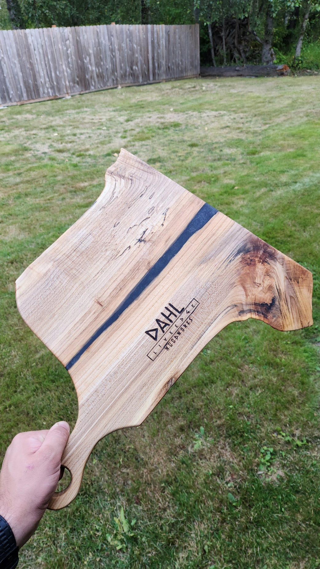 No.33 Live edge maple w/sapele stitching charcuterie board