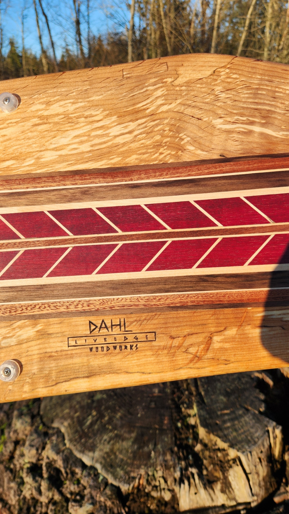 No.20 Live edge maple w/chevron design cutting board