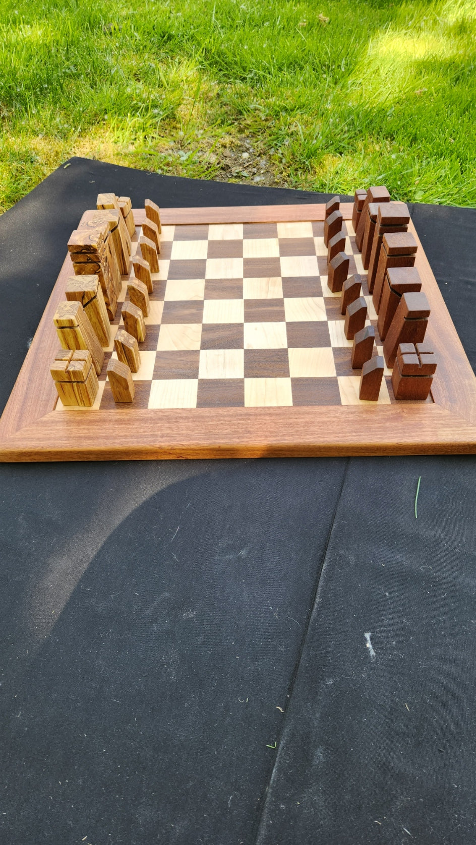 No.19 Hardwood Chessboard w/ Custom Pieces