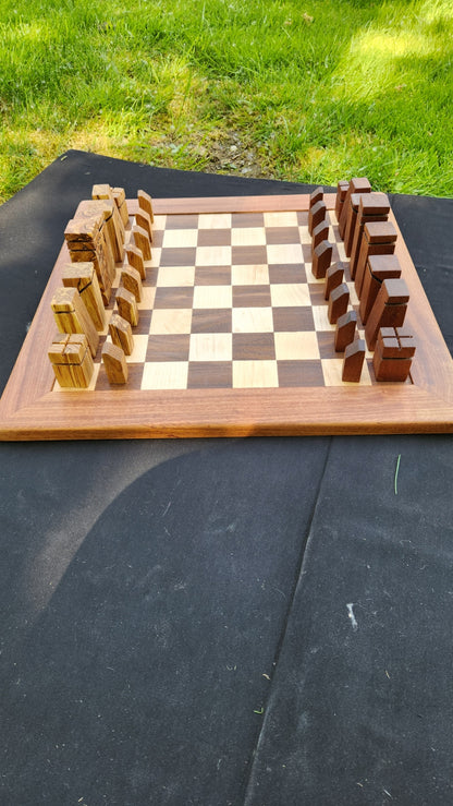 No.19 Hardwood Chessboard w/ Custom Pieces