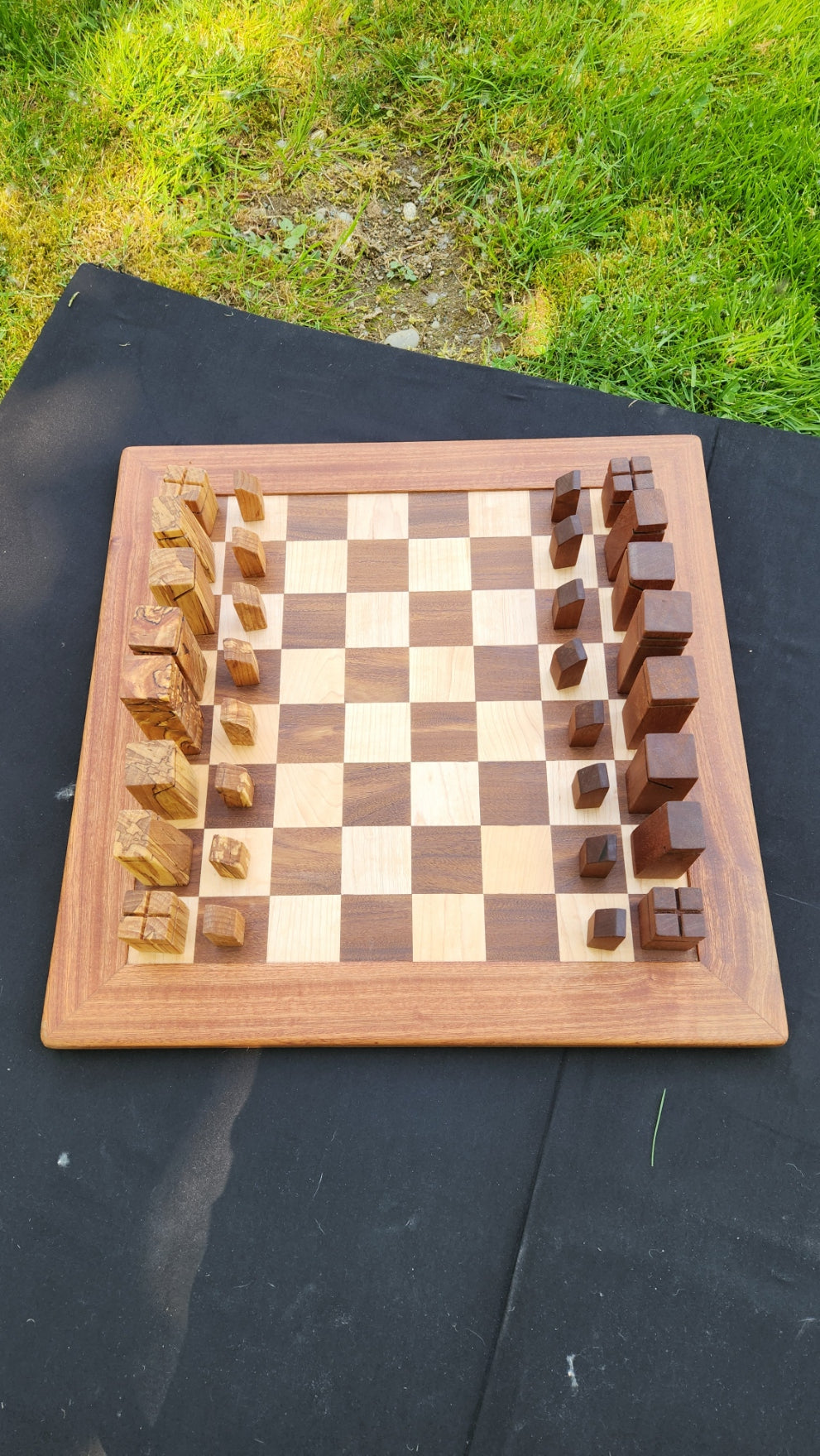 No.19 Hardwood Chessboard w/ Custom Pieces