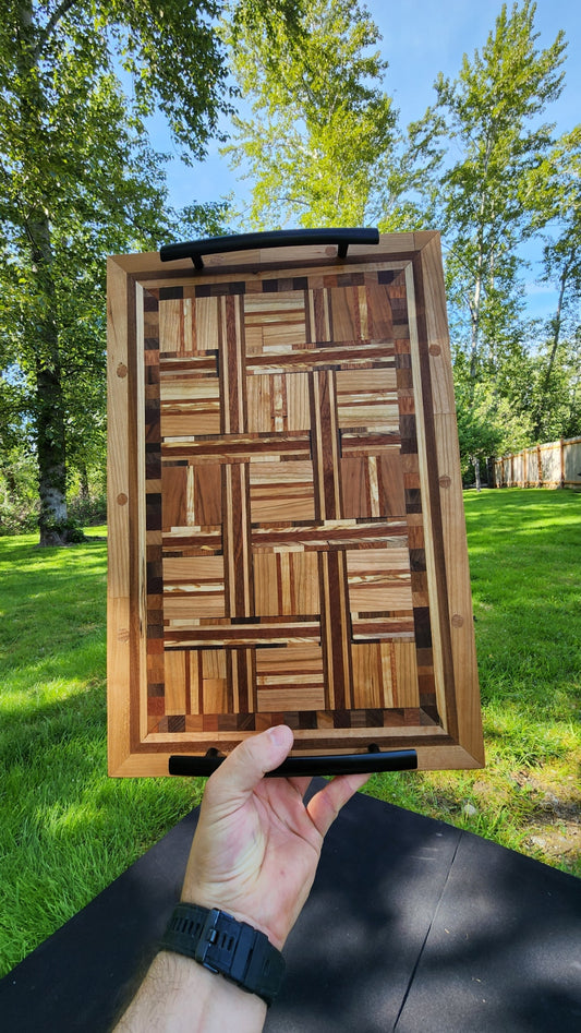 No.17 Multi-Hardwood Flannel Design Serving Board
