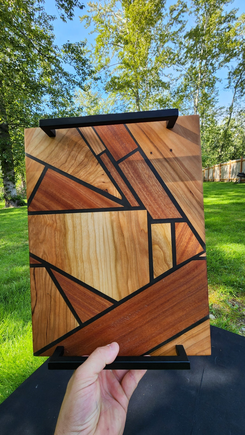 No.16 Cherry/Sapele Abstract Serving Board