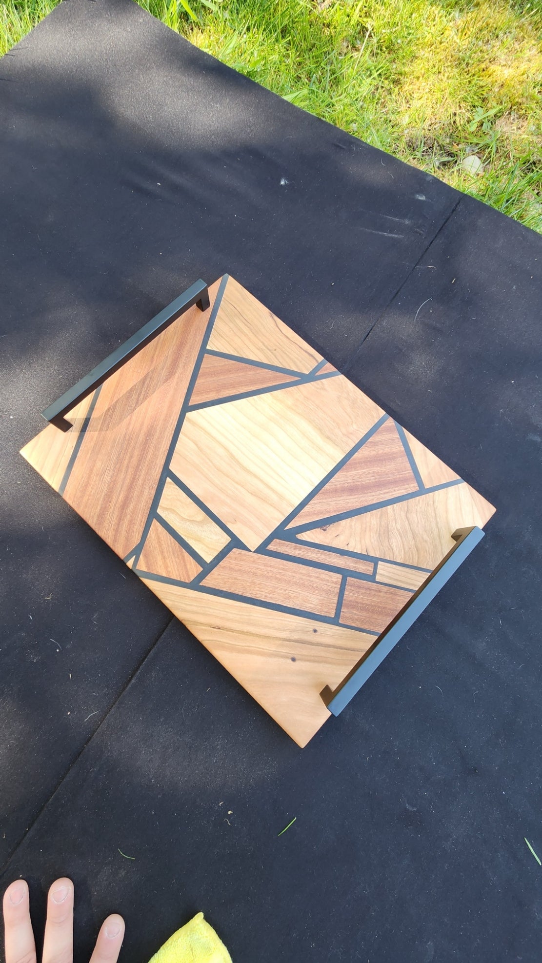 No.16 Cherry/Sapele Abstract Serving Board