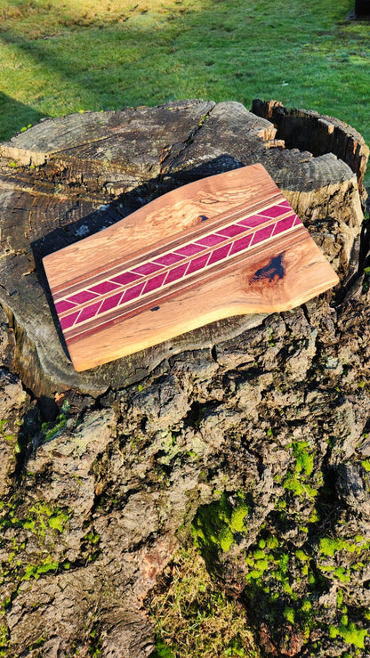 No.22 Live edge maple w/chevron design cutting board