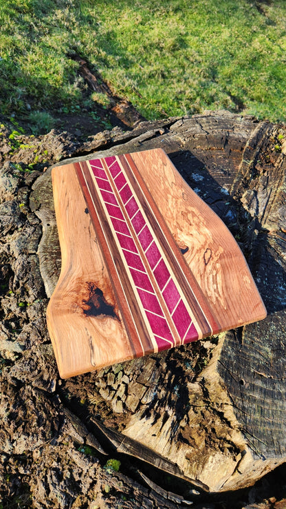 No.22 Live edge maple w/chevron design cutting board