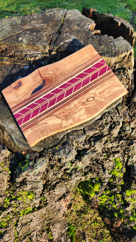 No.21 Live edge maple w/chevron design cutting board