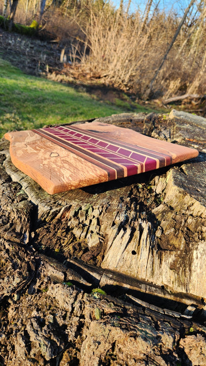 No.21 Live edge maple w/chevron design cutting board