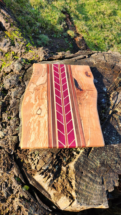 No.21 Live edge maple w/chevron design cutting board