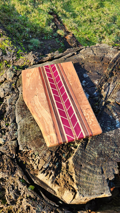 No.20 Live edge maple w/chevron design cutting board