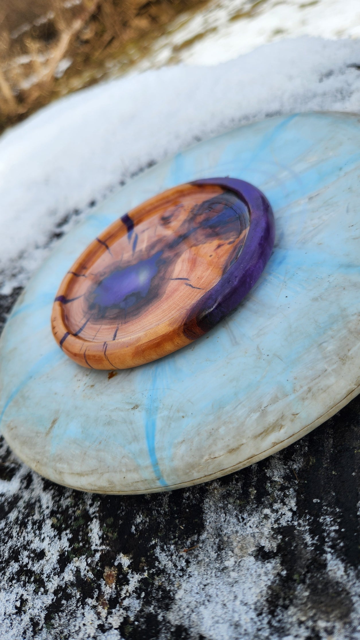 No.36 Custom Live edge purple leaf plum Disc Golf placer