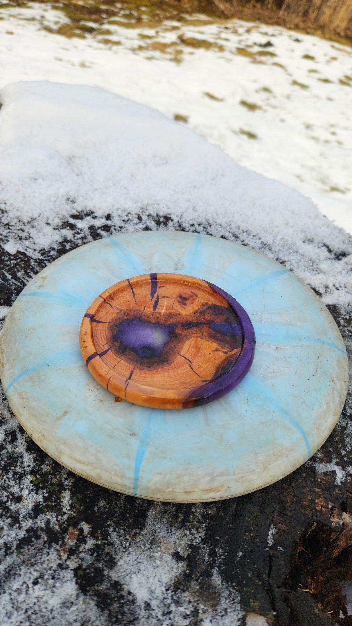 No.36 Custom Live edge purple leaf plum Disc Golf placer