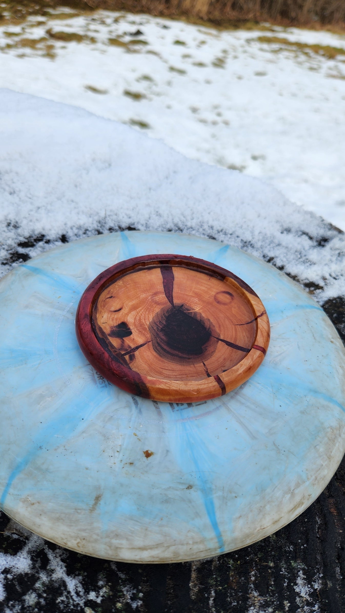 No.36 Custom Live edge purple leaf plum Disc Golf placer